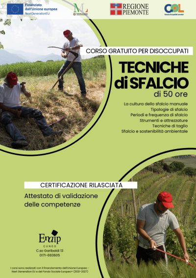 Tecniche di Sfalcio: Corso Gratuito per Disoccupati - Acli Cuneo (CN)