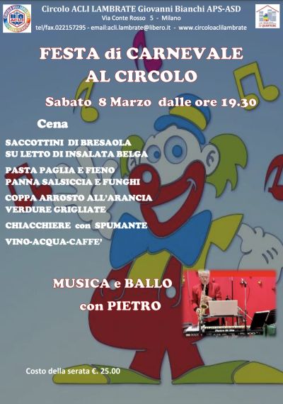 Festa di Carnevale al Circolo - Circolo Acli Lambrate (MI)