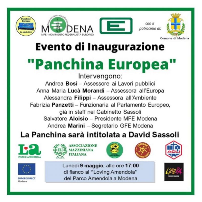 La Panchina europea di  David Sassoli  - ACLI Modena (MO)