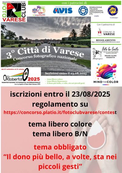 3° Concorso fotografico nazionale: Città di Varese - Varese - Acli Arte e Spettacolo Varese (VA)