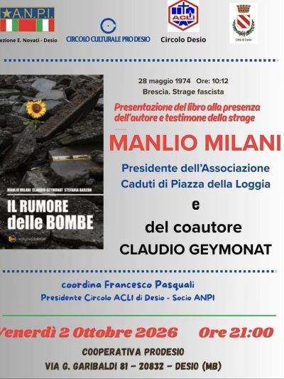 IL RUMORE DELLE BOMBE - PRESENTAZIONE LIBRO - DESIO (MB) - CIRCOLO ACLI DESIO (MB)