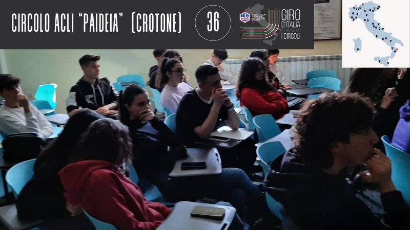 CIRCOLO ACLI PAIDEIA (CROTONE). RADICI CULTURALI PROFONDE ISPIRANO IL CIRCOLO CHE CONTRIBUISCE ALLA FORMAZIONE UMANA E SPIRITUALI DELLA COLLETTIVITA’ E MUOVE BATTAGLIE A TUTELA DELLA SALUTE E DELL’AMBIENTE