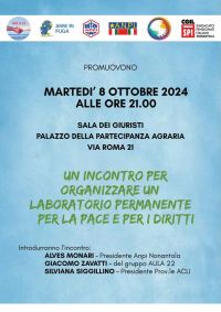 Incontro per organizzare un laboratorio permanente per la pace e per i diritti - Circolo Acli Anni in Fuga (MO)