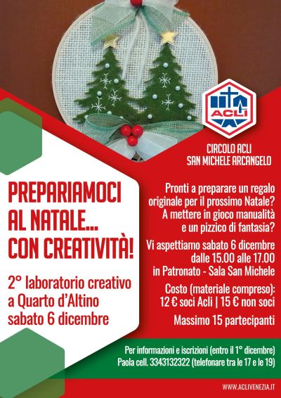 Prepariamoci al Natale... con creatività! - Quarto d'Altino (VE) - Circolo Acli San Michele Arcangelo (VE)
