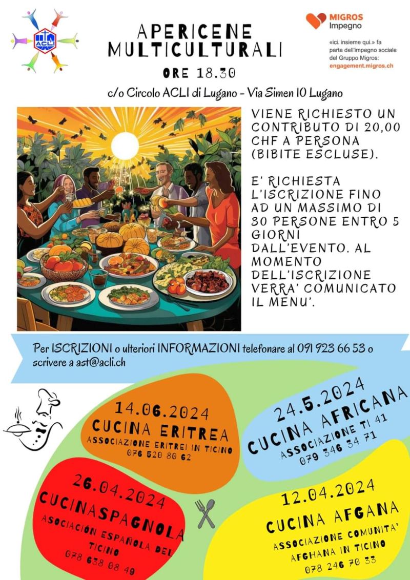 Apericene Multiculturali: Cucina Afgana - Circolo Acli Lugano (Svizzera)