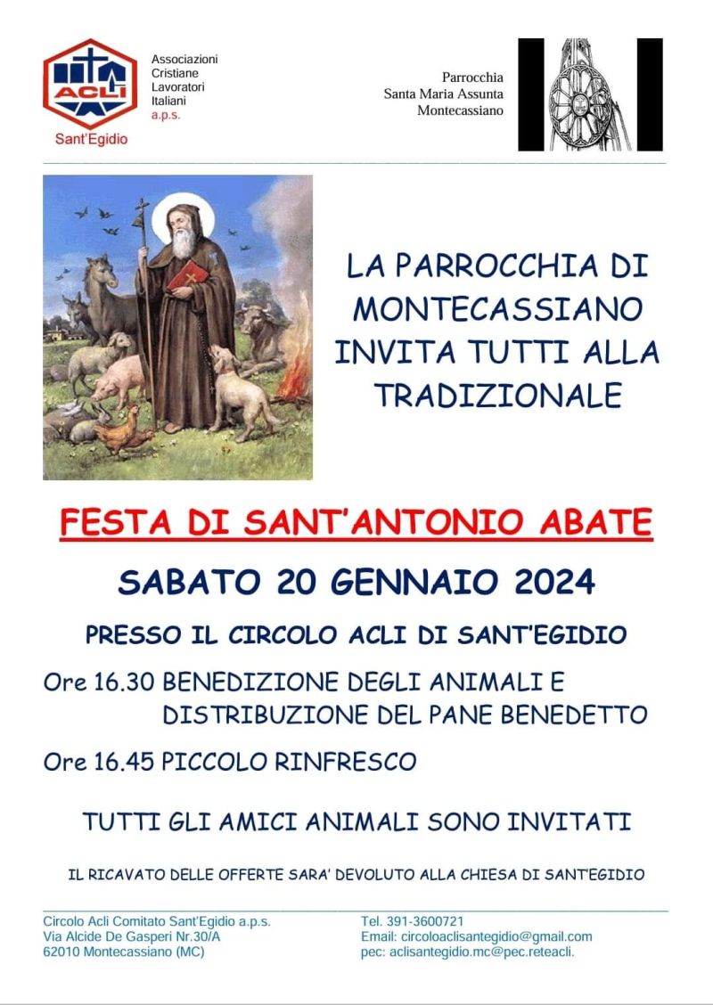 Festa di Sant'Antonio Abate - Circolo Acli di Sant'Egidio (MC)