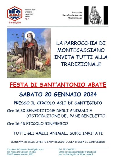 Festa di Sant&#039;Antonio Abate - Circolo Acli di Sant&#039;Egidio (MC)