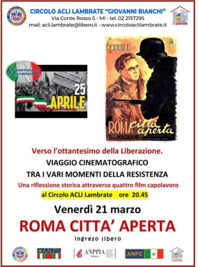 Proiezione "Roma città aperta" - Circolo Acli Lambrate (MI)