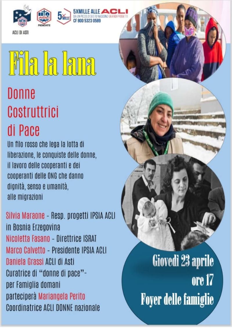 FILA LA LANA - DONNE COSTRUTTRICI DI PACE - ASTI