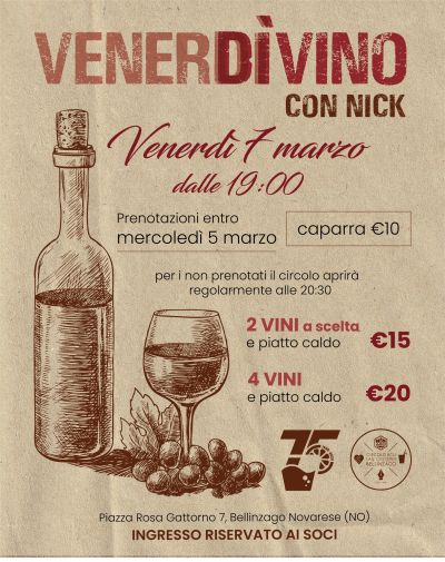 Venerdìvino con Nick - Circolo Acli Bellinzago (NO)