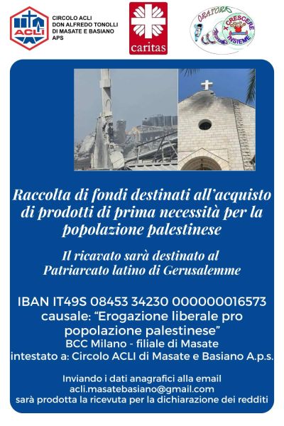 Raccolta fondi - Masate - Circolo Acli Masate e Basiano (MI)