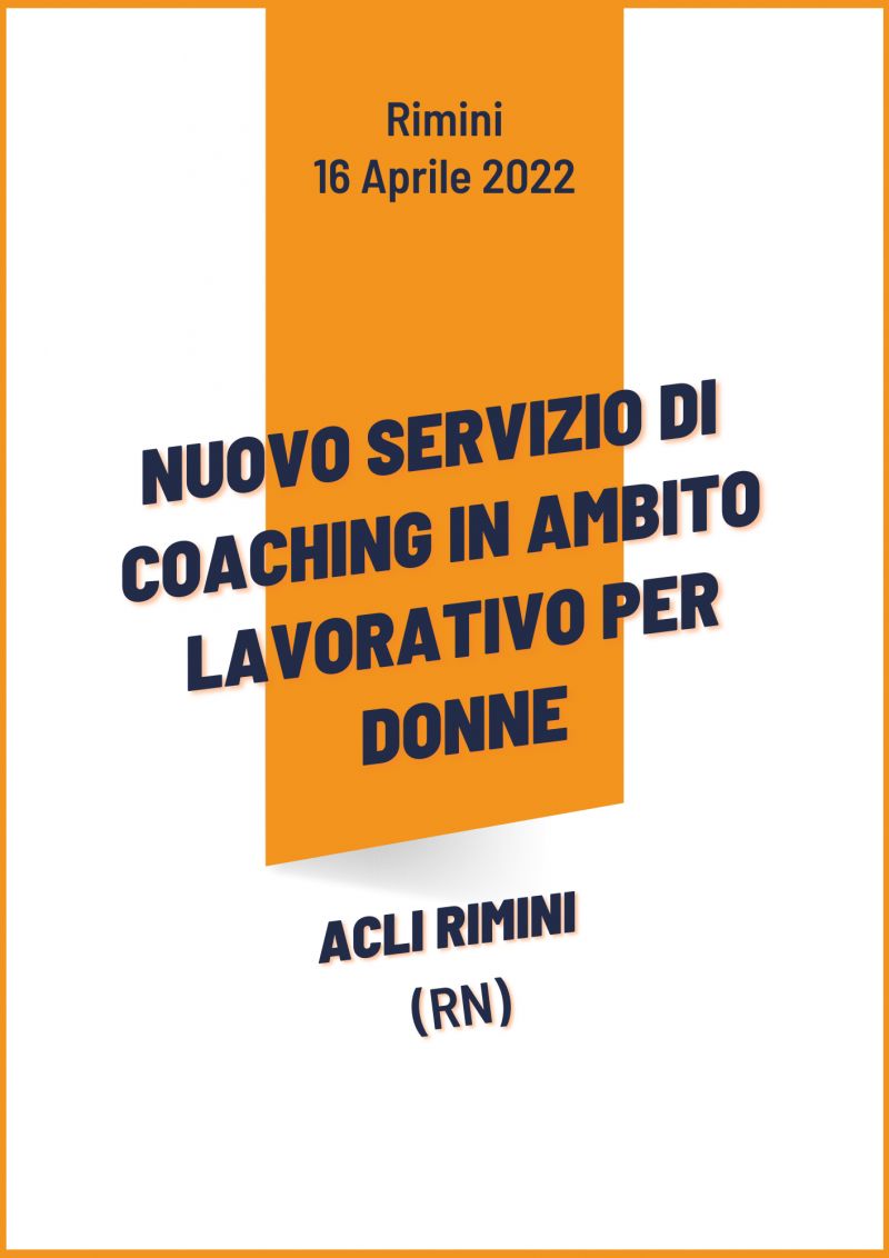 Nuovo servizio di coaching in ambito lavorativo per donne - ACLI Rimini (RN)