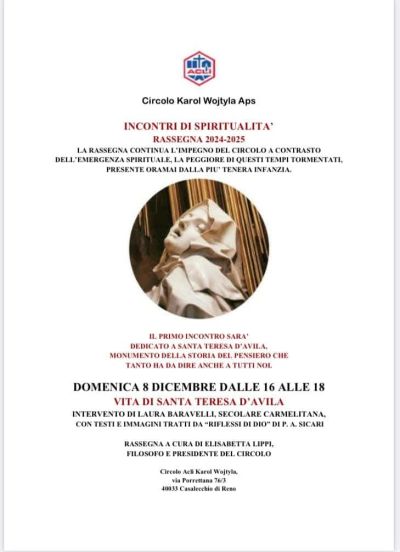 Incontro dedicato a Santa Teresa d'Avila - Circolo Acli Karol Wojtyla (BO)