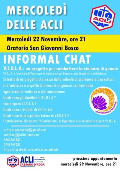 Informal Chat - Circolo Acli Cassano D&#039;Adda (MI)