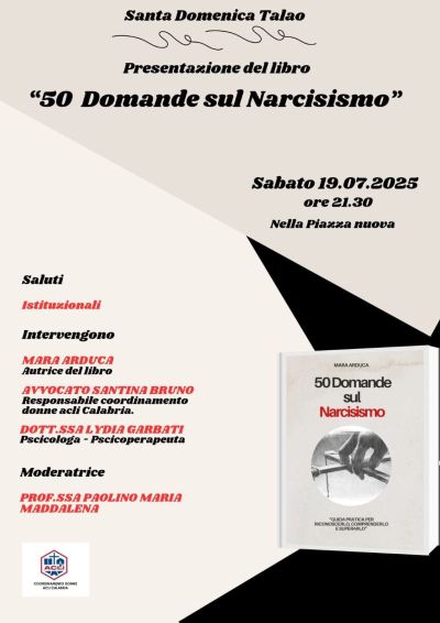 Presentazione del libro "50 Domande sul Narcisismo" - Santa Domenica Talao (CS) - Coordinamento Donne Acli Calabria
