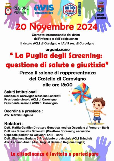 La Puglia degli Screening: questione di salute e giustizia - Circolo Acli Carovigno (BR)