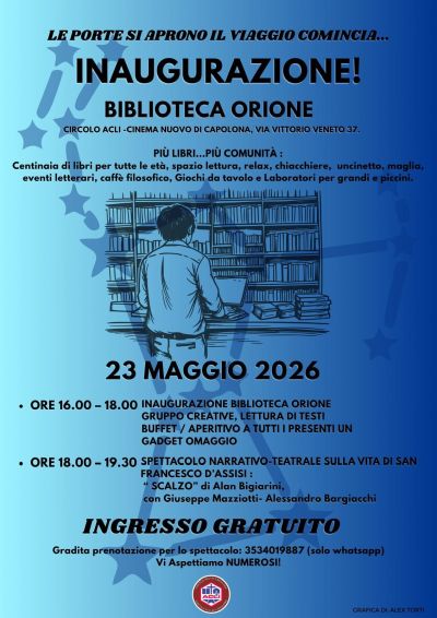INAUGURAZIONE BIBLIOTECA ORIONE - CAPOLONA (AR)