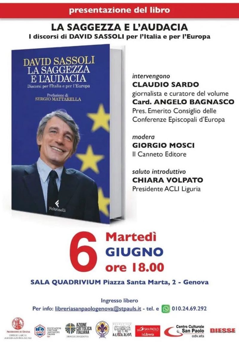 Presentazione del libro "La saggezza e l'audacia". I Discorsi di David Sassoli per l'Italia e per l'Europa - Acli Milanesi (MI)