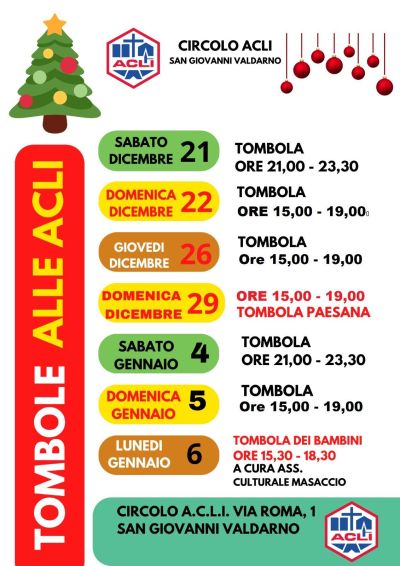 Tombole alle Acli - Circolo Acli San Giovanni Valdarno (AR)