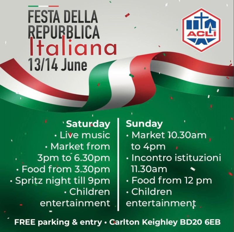 FESTA DELLA REPUBBLICA ITALIANA - KEIGHLEY (INGHILTERRA)