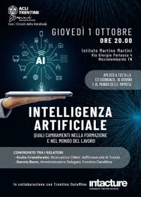 INTELLIGENZA ARTIFICIALE - QUALI CAMBIAMENTI NELLA FORMAZIONE E NEL MONDO DEL LAVORO - CONFRONTO - MEZZOLOMBARDO (TN) - ACLI TRENTO (TN)