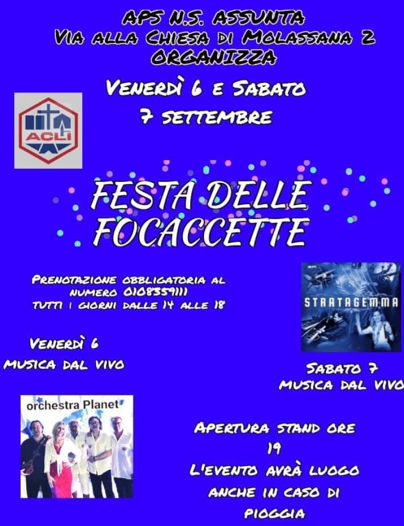 Festa delle Focaccette - Acli Genova (GE)