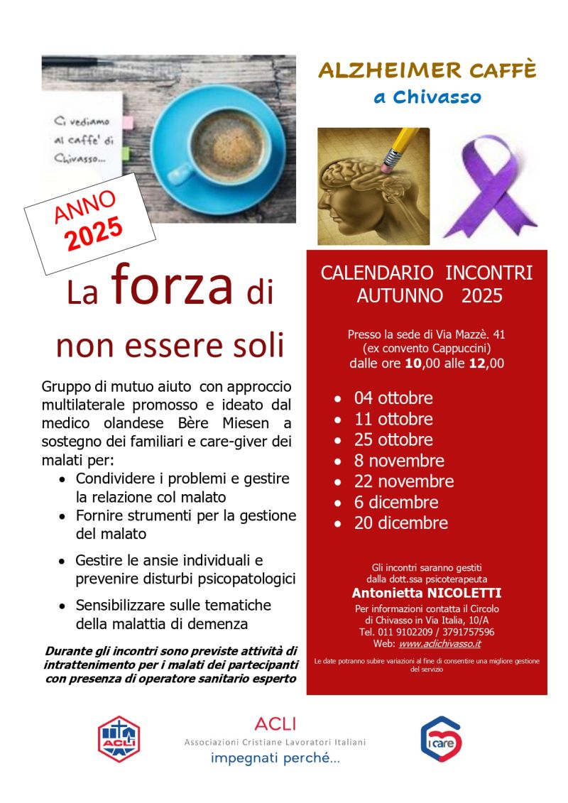 Alzheimer caffè: La forza di non essere soli - Chivasso (TO) - Acli Torino (TO)