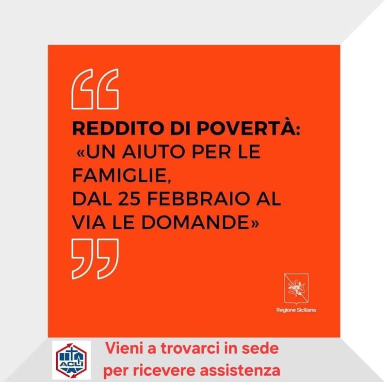Reddito di povertà: Un aiuto per le famiglie - Circolo Acli Misterbianco (CT)
