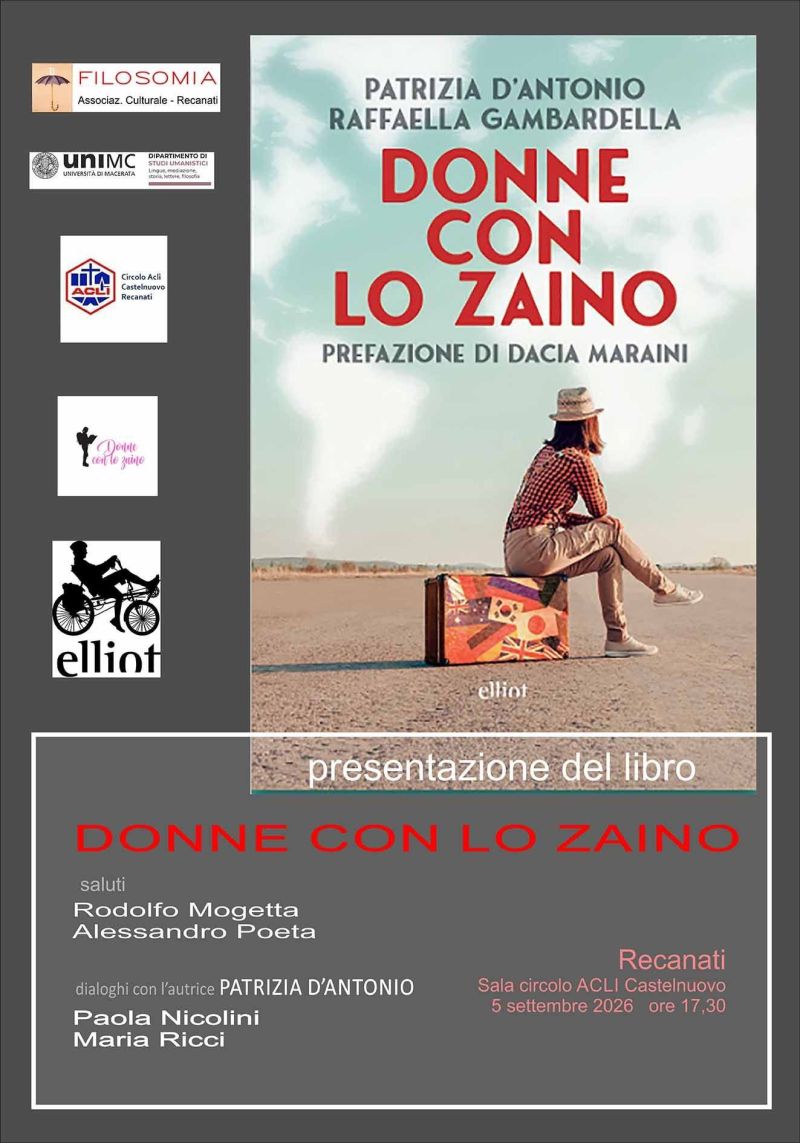 PRESENTAZIONE DEL LIBRO "DONNE CON LO ZAINO" - CIRCOLO ACLI CASTELNUOVO APS - RECANATI (MC)