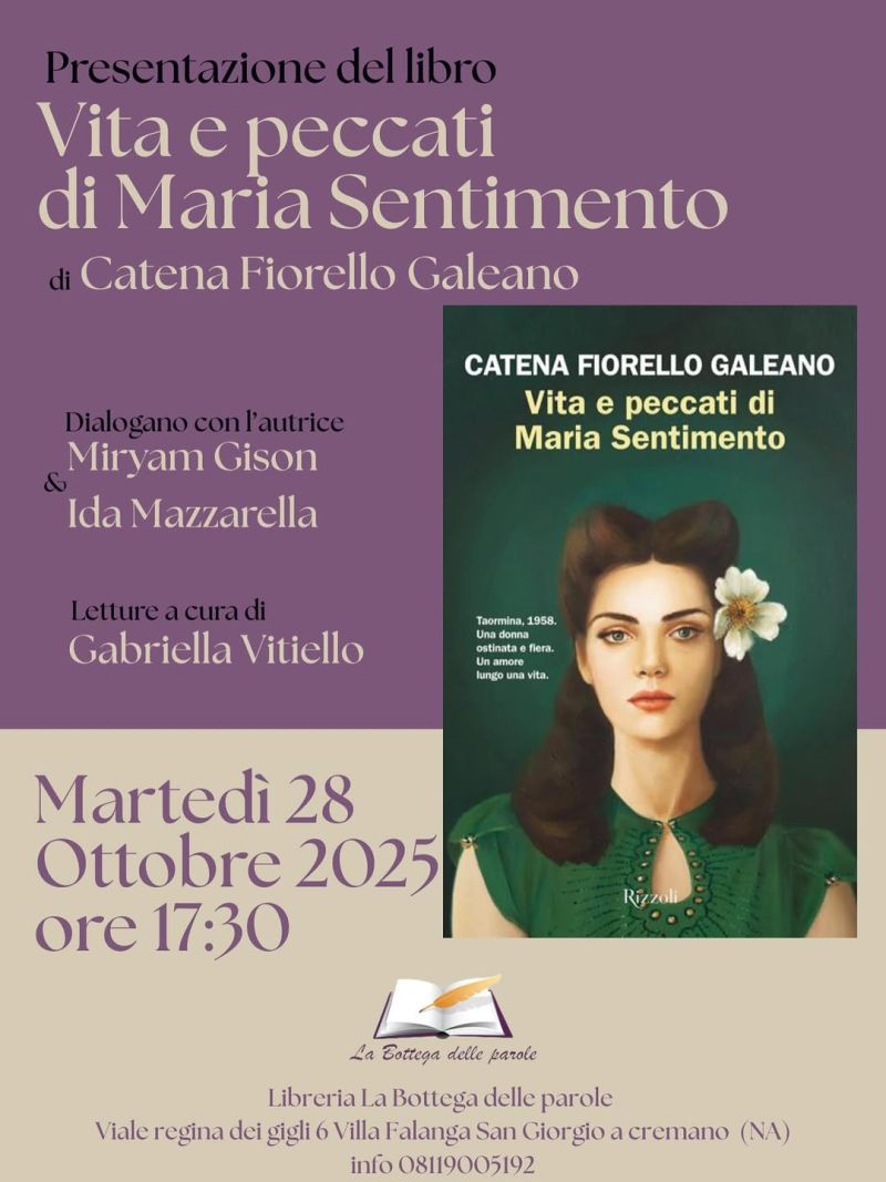 presentazione libro "Vita e peccati di Maria Sentimento" - Napoli - Bottega delle parola aff. Acli Napoli (NA)