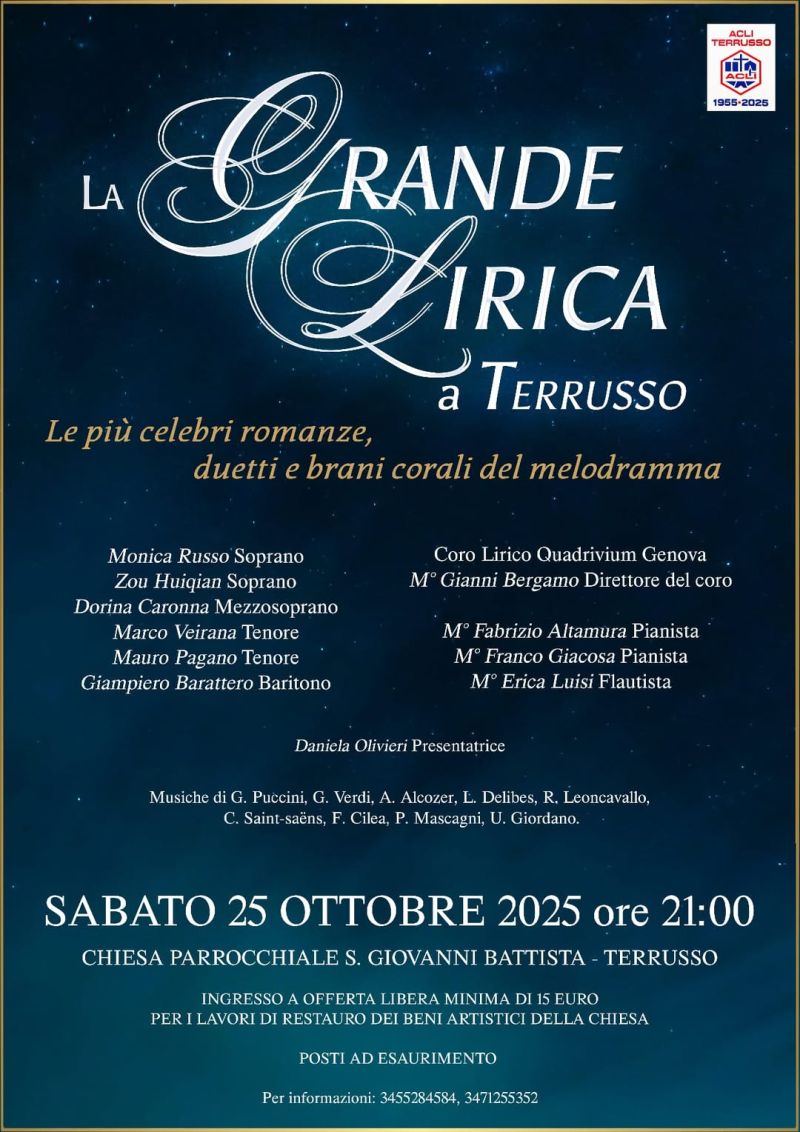 La Grande Lirica a Terrusso - Terrusso (GE) - Circolo Acli Terrusso (GE)