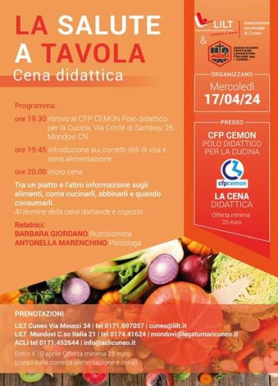 La salute a tavola: Cena didattica - Acli Cuneo (CN)