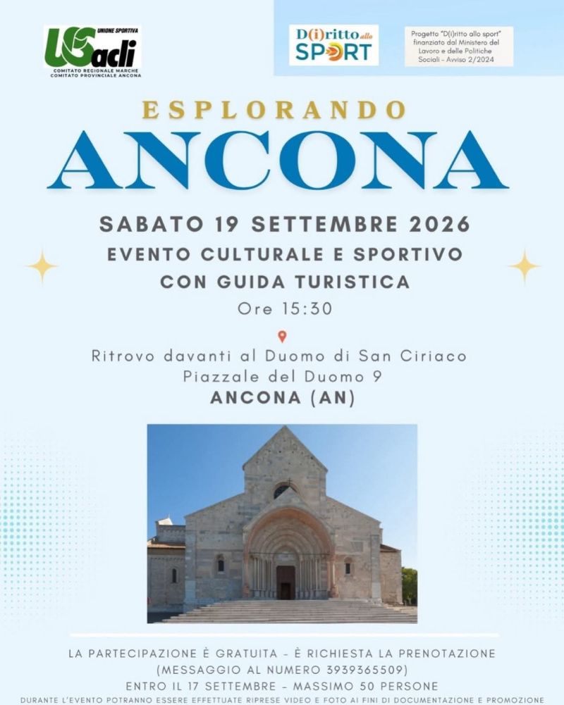 ESPLORANDO ANCONA - EVENTO CULTURALE E SPORTIVO - GRATUITO - ANCONA (AN) - US ACLI MARCHE E ANCONA