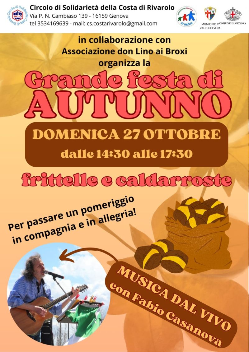 Grande festa di Autunno - Circolo Acli Solidarietà della Costa di Rivarolo (GE)