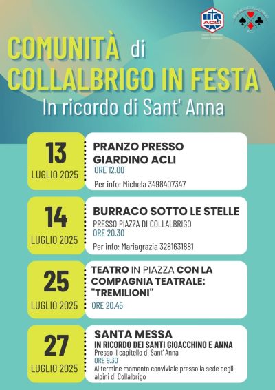 Comunità di Collalbrigo in Festa - Conegliano (TV) - Circolo Acli Collalbrigo e Acli Treviso (TV)