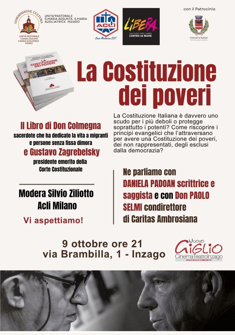 LA COSTITUZIONE DEI POVERI - DISCUSSIONE LIBRO - ACLI ZONA MARTESANA EST (MI) - INZAGO (MI)