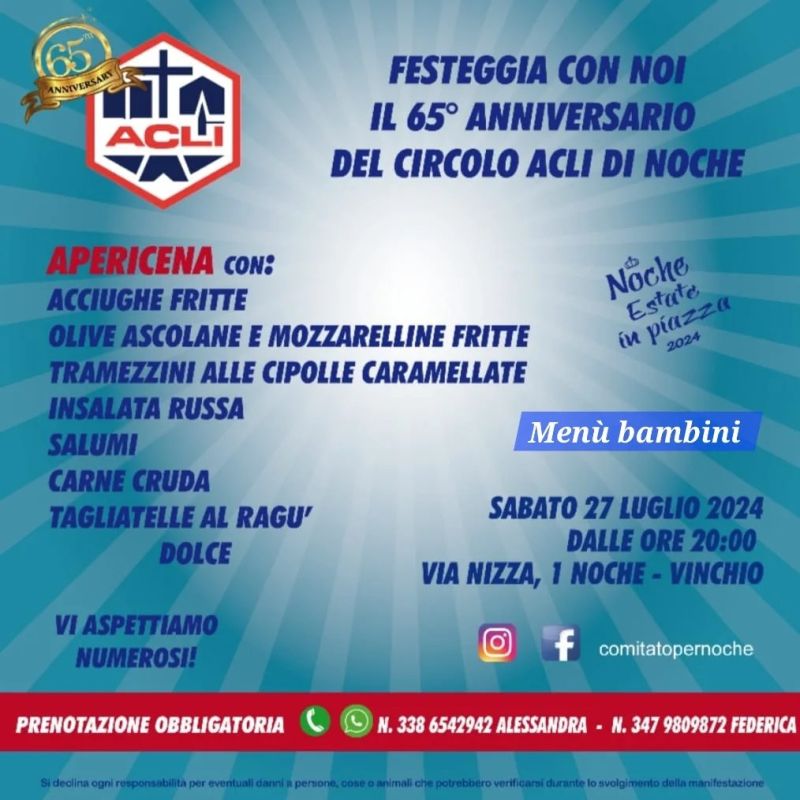 65° Anniversario del Circolo - Circolo Acli Noche (AT)