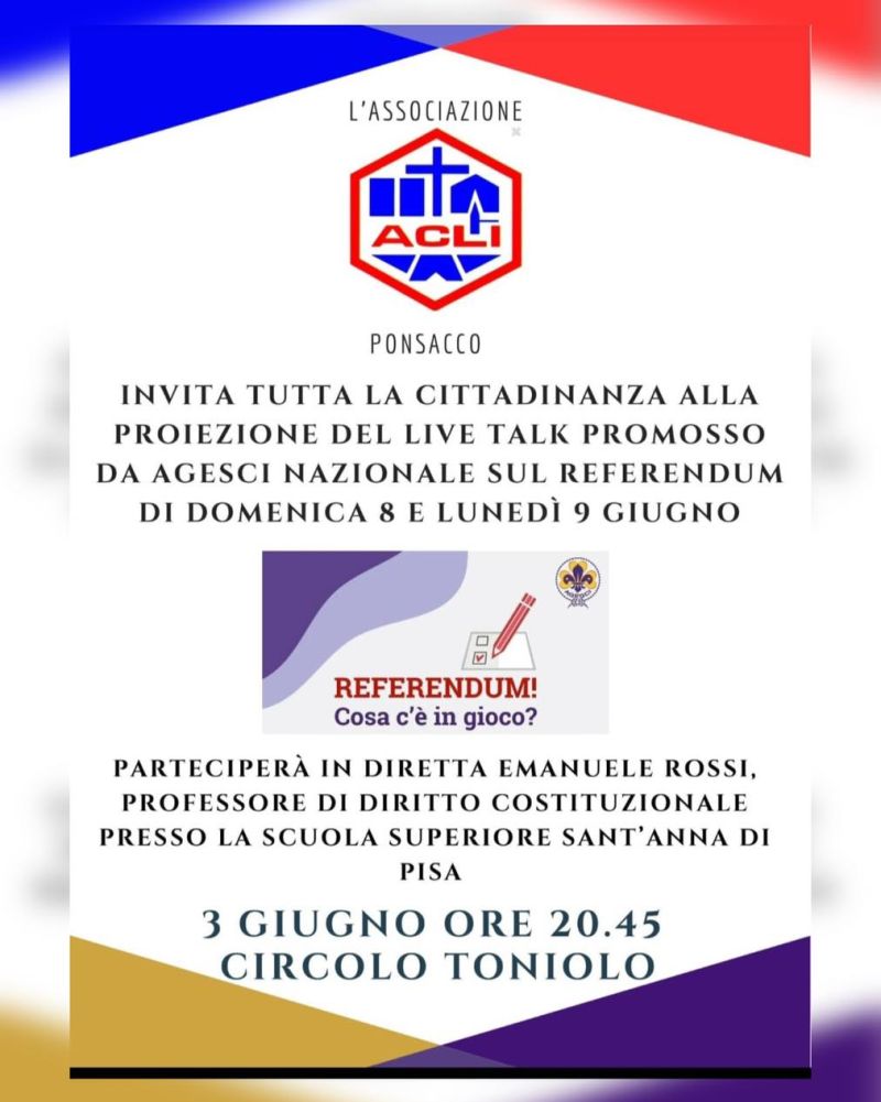 Referendum! Cosa c'è in gioco? - Ponsacco (PI) - Circolo Acli Ponsacco (PI)