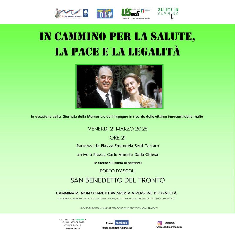 Il cammino pr la salute, la pace e la legalità - US Acli Marche