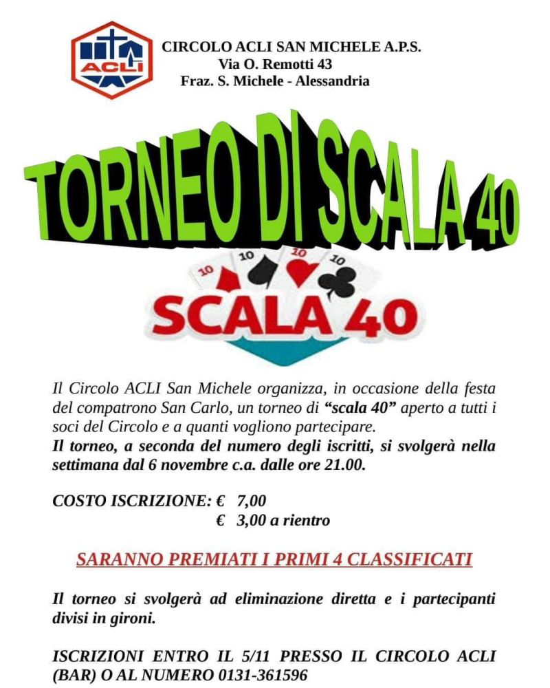 Torneo di Scala 40 - Circolo Acli San Michele (AL)