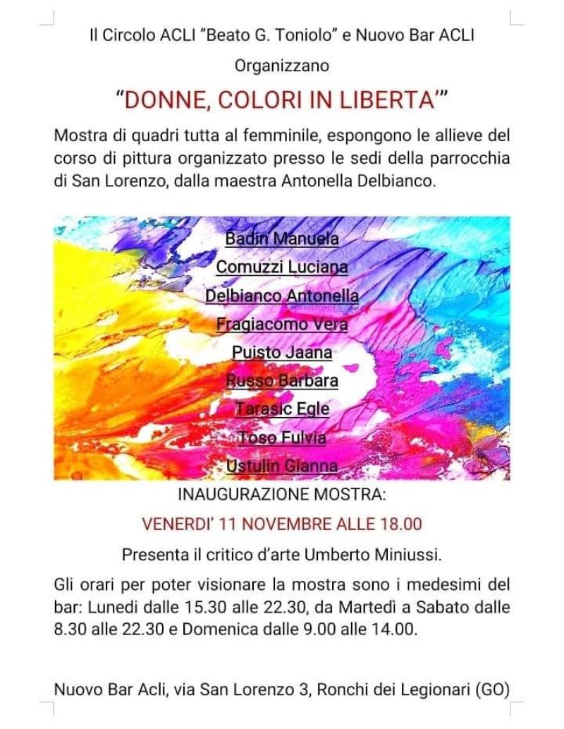 Donne, Colori in Libertà - Nuovo Bar Acli (GO)