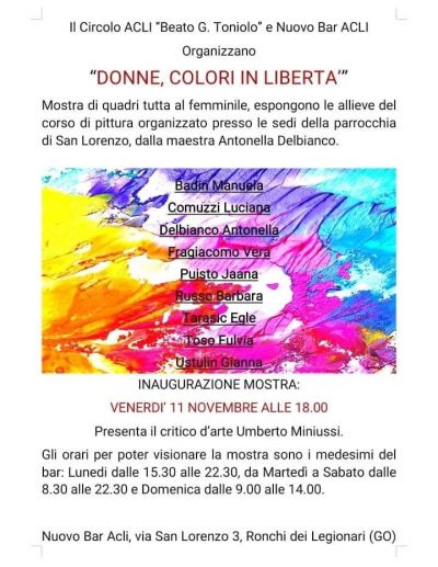 Donne, Colori in Libertà - Nuovo Bar Acli (GO)