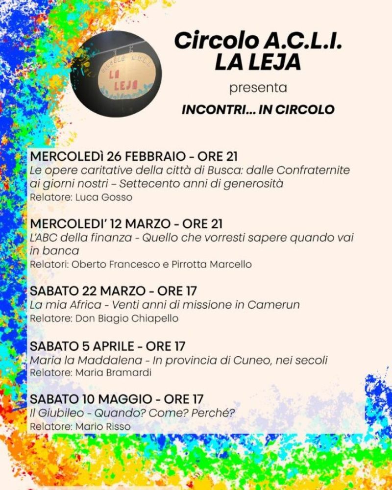 Le opere caritative della città di Busca - Circolo Acli La Leja (CN)