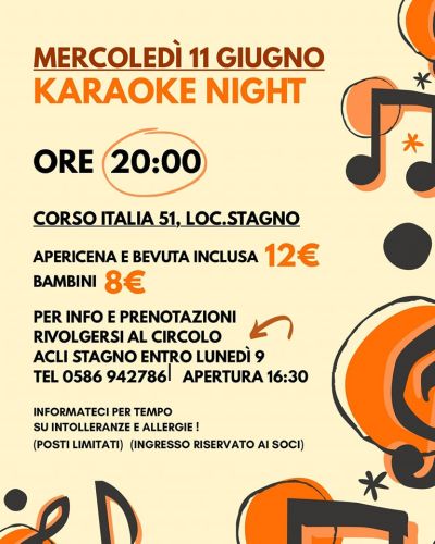 Karaoke Night - Stagno (LI) - Circolo Acli Stagno (LI)