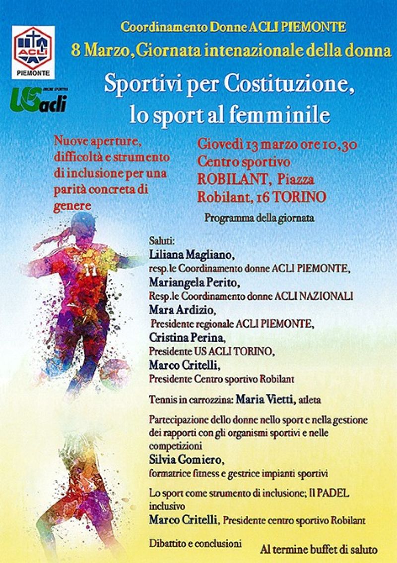 Sportivi per Costituzione, lo sport al femminile - Acli Piemonte