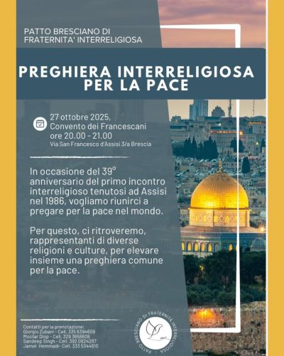 Preghiera interreligiosa per la pace - Brescia - Acli Brescia (BS)