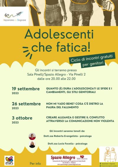 Adolescenti: Che fatica - Enars aff. Acli Padova (PD)