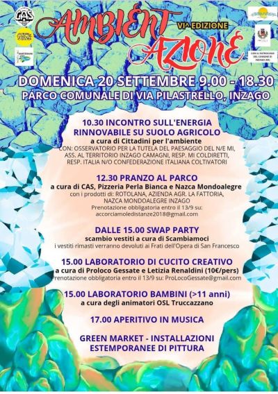 AMBIENT AZIONE VI^ EDIZIONE - PROGRAMMA GIORNATA - INZAGO (MI) - CIRCOLO ACLI CASSANO D'ADDA (MI)