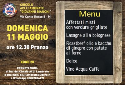 Pranzo al circolo - Circolo Acli Lambrate (MI)