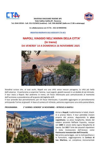 Napoli, viaggio nell'anima della città - Acli Ravenna (RA)